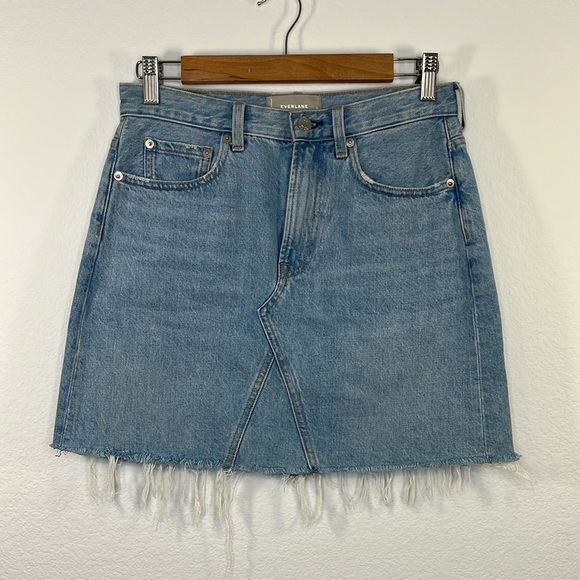 EVERLANE Deconstructive Denim Skirt size 27 Distressed Mini skirt‎ - Picture 2 of 10